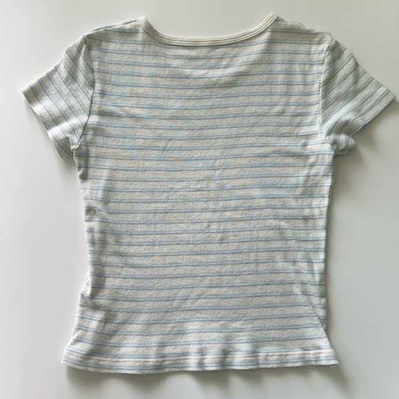 white and blue stripped brandy top - Picture 2 of 2
